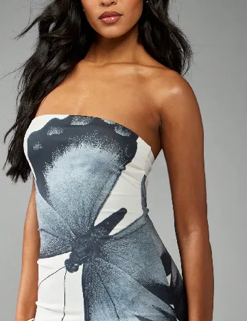 Rochie lunga Missguided, alb/gri