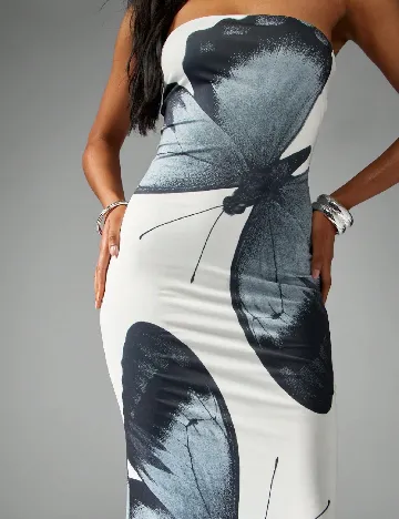 Rochie lunga Missguided, alb/gri