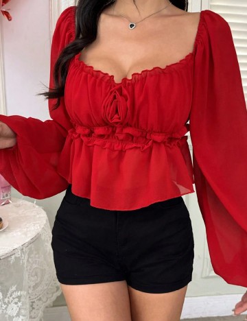 Set Tricou si Top SHEIN, rosu