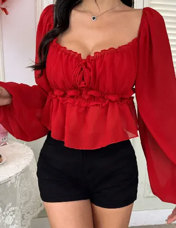 Set Tricou si Top SHEIN, rosu