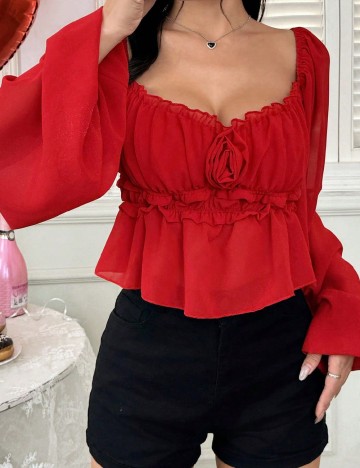 Set Tricou si Top SHEIN, rosu