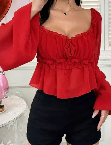 Set Tricou si Top SHEIN, rosu