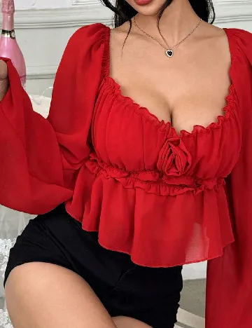 Set Tricou si Top SHEIN, rosu