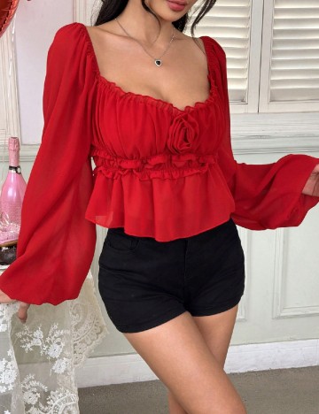 Set Tricou si Top SHEIN, rosu