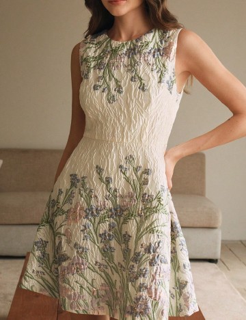 Rochie scurta Anewsta, crem