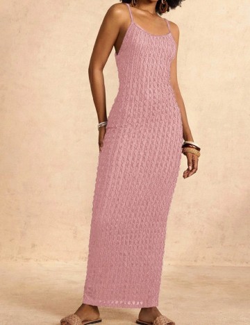 Rochie lunga SHEIN, roz pudra
