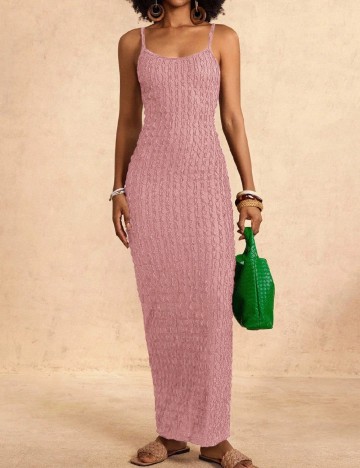 Rochie lunga SHEIN, roz pudra
