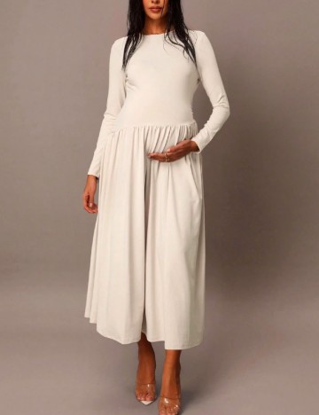 Rochie medie SHEIN Maternity, crem
