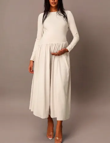 Rochie medie SHEIN Maternity, crem