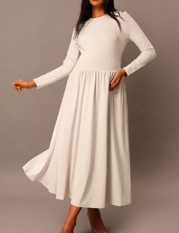 Rochie medie SHEIN Maternity, crem
