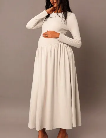 Rochie medie SHEIN Maternity, crem