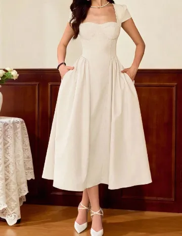 Rochie medie SHEIN, crem