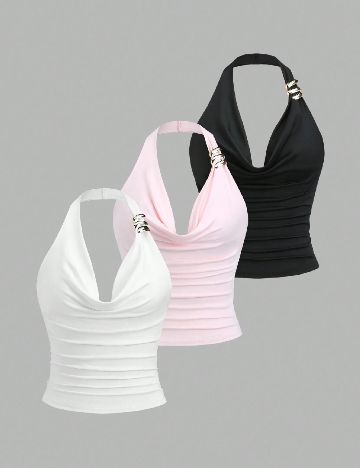 Set topuri 3 bucati SHEIN, mix culori