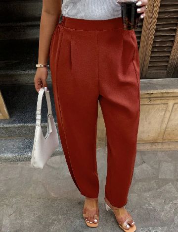 Pantaloni SHEIN CURVE, caramiziu