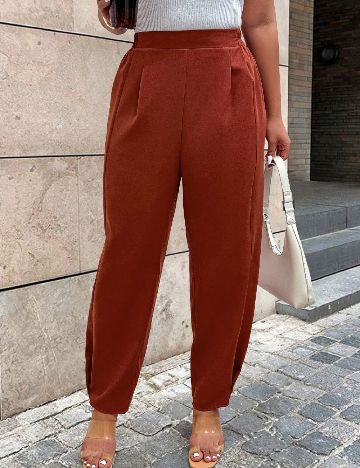 Pantaloni SHEIN CURVE, caramiziu