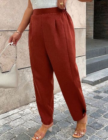 Pantaloni SHEIN CURVE, caramiziu