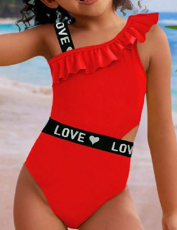 Costum de baie Shein Kids, rosu