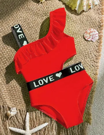 Costum de baie Shein Kids, rosu