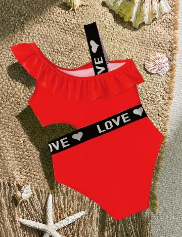 Costum de baie Shein Kids, rosu