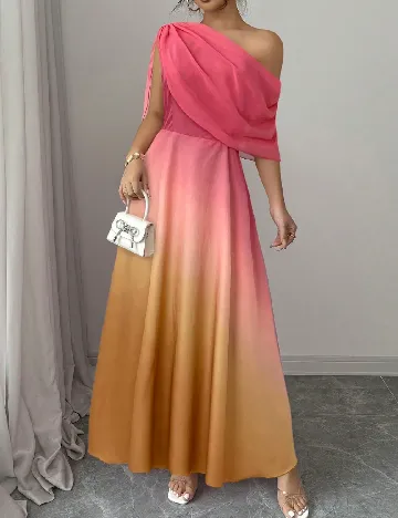 Rochie lunga SHEIN, roz/portocaliu