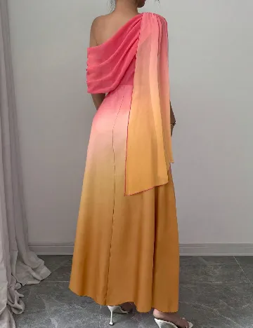 Rochie lunga SHEIN, roz/portocaliu