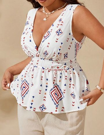 Bluza SHEIN CURVE, alb