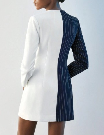 Rochie scurta SHEIN, alb/bleumarin