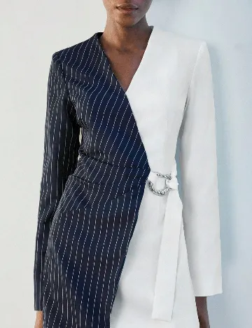 Rochie scurta SHEIN, alb/bleumarin
