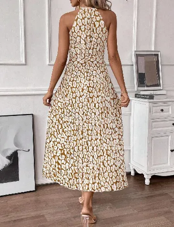 Rochie medie SHEIN, alb/maro