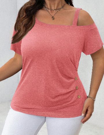 Tricou SHEIN CURVE, roz