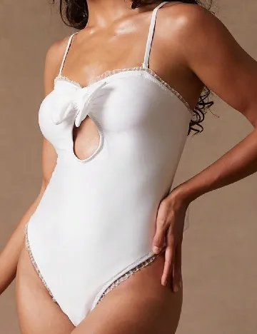 Costum de baie SHEIN, alb