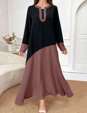 Rochie lunga SHEIN, negru/roz pudra