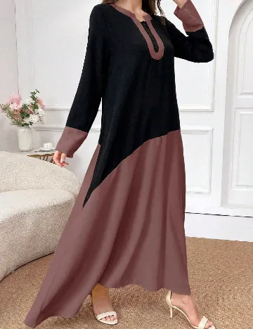 Rochie lunga SHEIN, negru/roz pudra