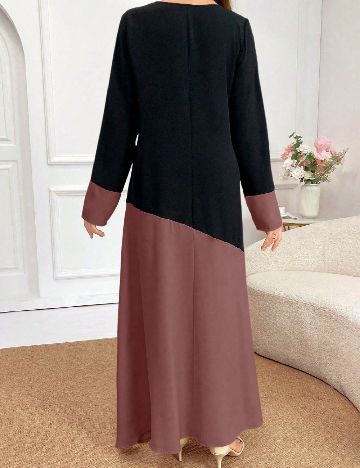 Rochie lunga SHEIN, negru/roz pudra