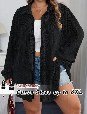 Camasa Oversize SHEIN CURVE, negru