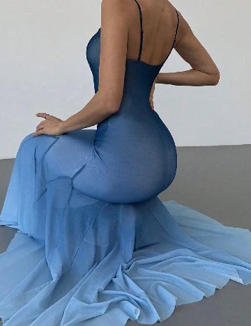 Rochie lunga SHEIN CURVE, albastru