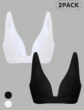 Set bustiere 2 bucati SHEIN, alb/negru