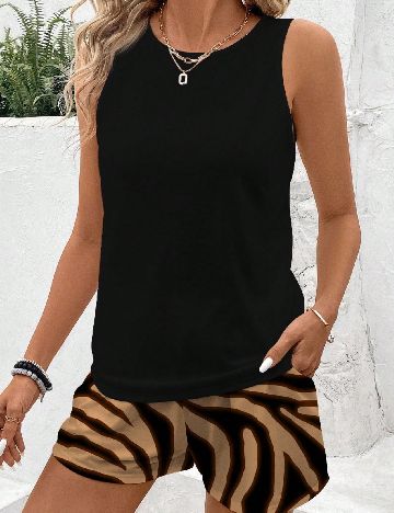 Compleu SHEIN, negru/maro
