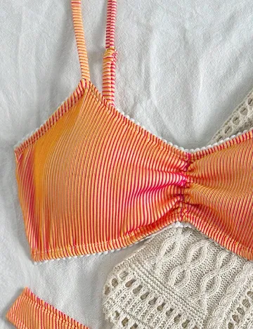 Costum de baie SHEIN, roz/portocaliu