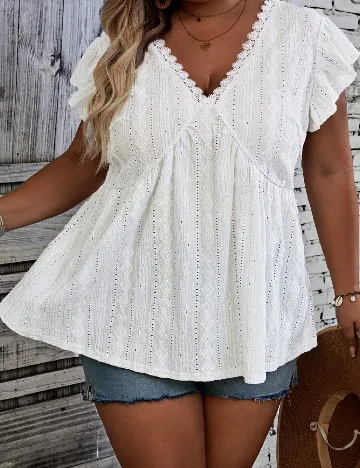 Bluza SHEIN CURVE, alb
