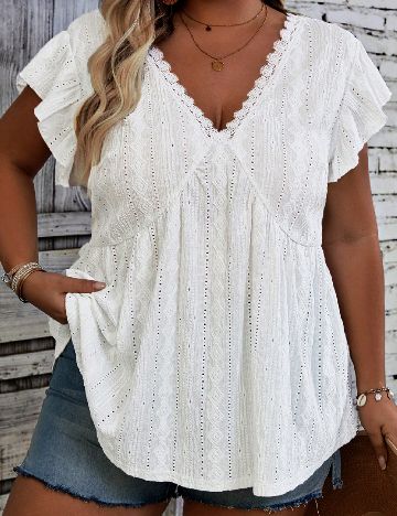 Bluza SHEIN CURVE, alb