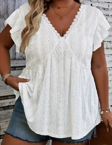 Bluza SHEIN CURVE, alb