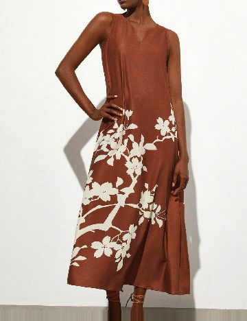 Rochie lunga Aveloria, maro