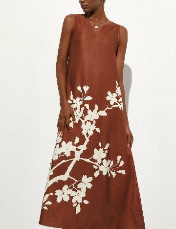 Rochie lunga Aveloria, maro