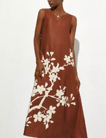 Rochie lunga Aveloria, maro