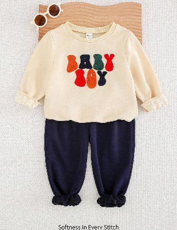 Compleu Cozy Pixies, crem/bleumarin