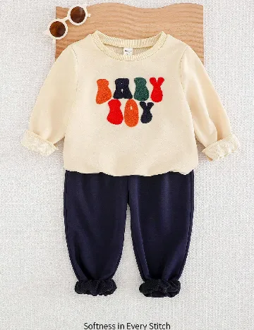 Compleu Cozy Pixies, crem/bleumarin