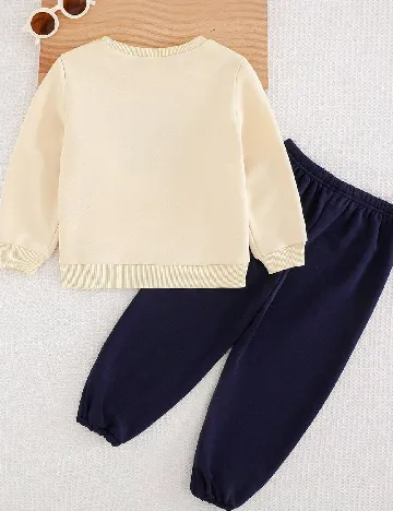 Compleu Cozy Pixies, crem/bleumarin