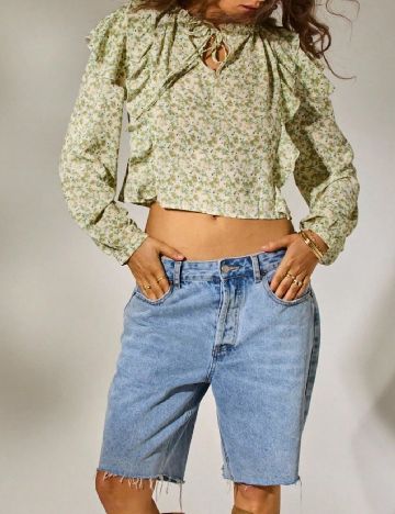 Bluza Aralina, verde/ecru
