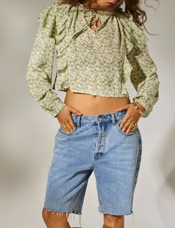 Bluza Aralina, verde/ecru